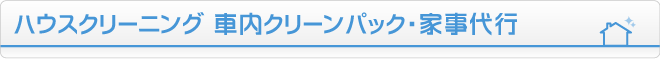 ハウスクリーニング 車内クリーンパック・家事代行